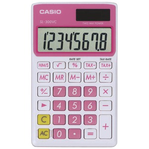 CASIO SL300VCPKSIH Solar Wallet Calculator with 8-Digit...