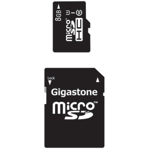 Gigastone GS-2IN1C1008G-R Class 10 UHS-1 microSDHC Card...
