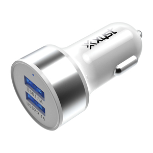 XYST XYS-CC524D 2.4-Amp Dual USB Car Charger (White)
