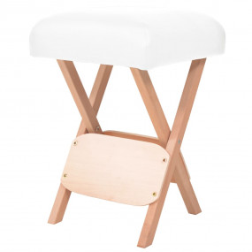Folding Massage Stool White PVC, solid wood Compact Fol...