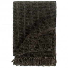 Throw Anthracite and Brown 100% Cotton 63 x 82 in Throw