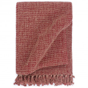 Throw Burgundy 100% cotton 63x82.7 in Cotton Throw Rect...