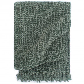 Throw Dark Green 100% Cotton 86.6 x 98.4 in Throw Blank...
