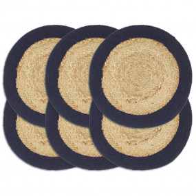 Placemat Set of 6 Natural 70% Jute, 30% Cotton 15 in No...