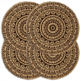 Placemat Set of 4 Dark Brown 100% Jute 15 in diameter N...