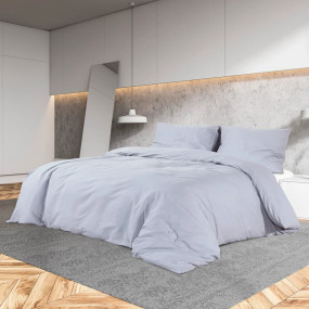 Duvet Cover Set Grey Microfiber fabric (100% polyester)