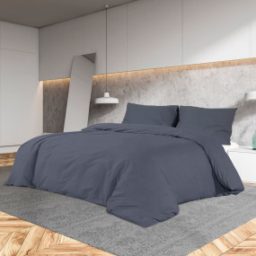 Duvet Cover Set Anthracite 100% Cotton 94.5 x 86.6 in L...
