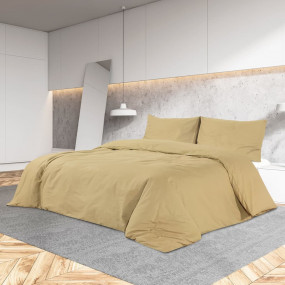 Duvet Cover Set Taupe 100% Cotton 53.1 x 78.7 in Lightw...