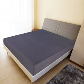 Jersey Fitted Sheet Set of 2 Anthracite 100% Cotton 63 ...