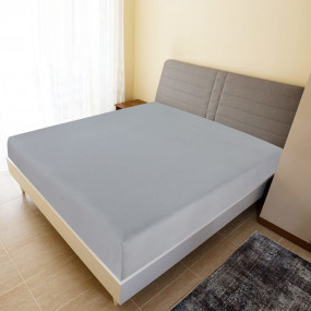 Jersey Fitted Sheet Grey 100% Cotton 55 x 79 in Rectang...