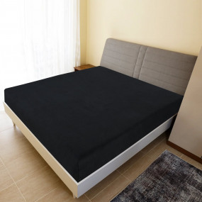 Jersey Fitted Sheet Set of 2 Black 100% cotton 39 x 79 ...