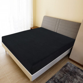 Jersey Fitted Sheet Black 100% Cotton 71 x 79 in