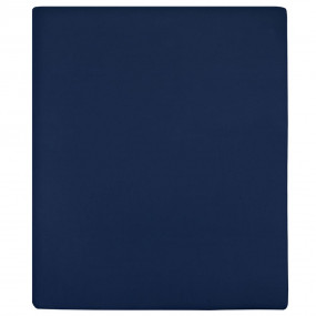 Jersey Fitted Sheet Set of 2 Navy Blue 100% cotton Stan...