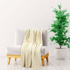 Blanket Cream 100% Polyester 78.7 x 94.5 in Durable Bla...