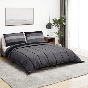 Duvet Cover Set Dark Grey 100% Cotton 55.1 x 78.7 in