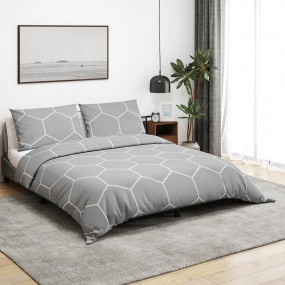 Duvet Cover Set Set of 2 Grey 100% Cotton 79 x 79 in