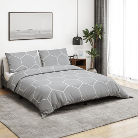Duvet Cover Set Set of 2 Grey 100% Cotton King Lightwei...