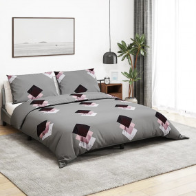 Duvet Cover Set Grey 100% Cotton 53.1x78.7 in Duvet Cov...