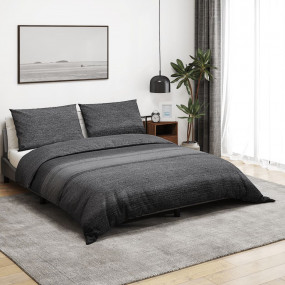 Duvet Cover Set Dark grey 100% Cotton 53.1 x 78.7 in Li...
