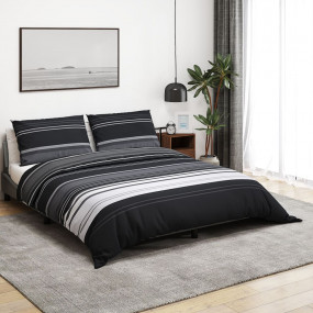 Duvet Cover Set Set of 2 Black and White 100% Cotton 79...