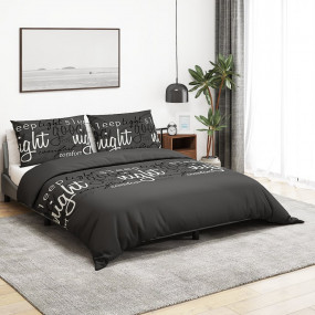 Duvet Cover Set Black 100% Cotton 55.1 x 78.7 in Duvet ...