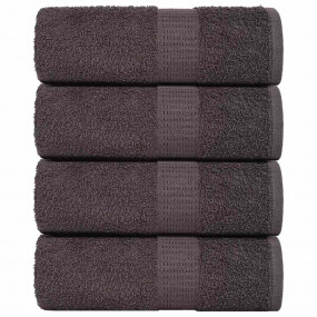 Guest Towel Set of 4 Anthracite 100% cotton 11.8x19.7 i...