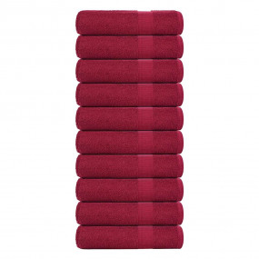 Hand Towel Set of 10 Bordeaux 100% Cotton 19.7 x 39.4 i...