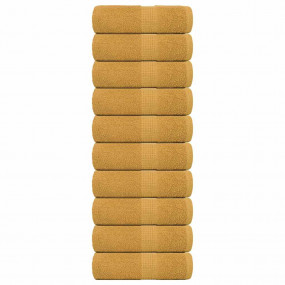 Soap Towel Set of 10 Gold 100% Cotton 11.8 x 11.8 in So...