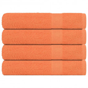 Sauna Towel Set of 4 Orange 100% cotton 31.5 x 78.7 in