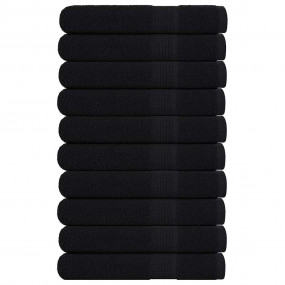 Sauna Towel Set of 10 Black 100% Ring-Spun Cotton Extra...