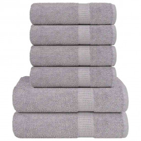 Towel Set Gray 100% Cotton Medium Towel Set Rectangular