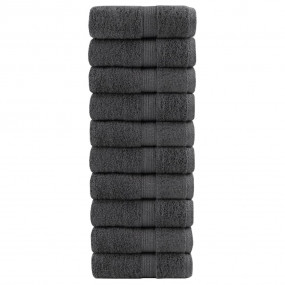 Soap Towel Set of 10 Anthracite 100% Cotton 11.8 x 11.8...
