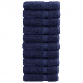 Bath Towel Set of 10 Navy Blue 100% cotton 39.4 x 59.1 ...