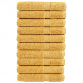 Towel Set of 10 Gold 100% Cotton 39.4 x 78.7 in Bath To...