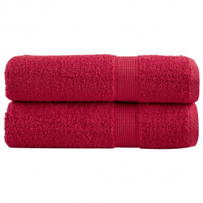 Bath Towel Set of 2 Red 100% ring-spun cotton 39.4 x 59...