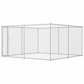Dog Kennel Galvanized Steel 150.8 x 150.8 in Durable Do...