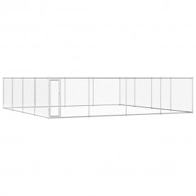 Dog Kennel Silver Galvanized Steel Extra Large Rugged