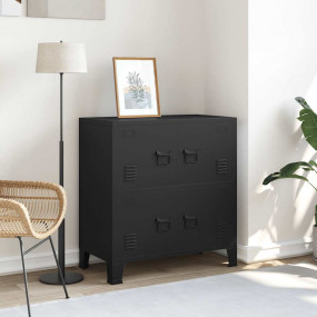 Imag:Storage Chest Black Steel 29.5 x 15.7 x 31.5 in Storage Chest