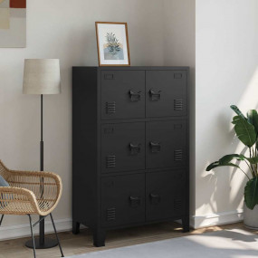 Imag:Storage Chest Black Steel, Plastic Medium Storage Chest