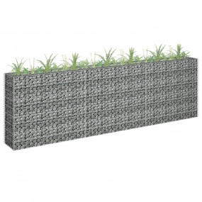 Gabion Raised Bed Silver Galvanized Steel Large Gabion ...
