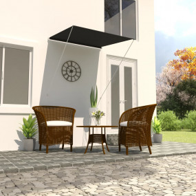 Imag:Awning Anthracite Steel 39.4x59.1 in Retractable Awning