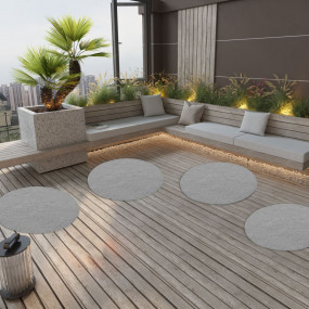 Artificial Grass Grey 100% Polypropylene 37.4 in Diamet...