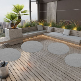 Artificial Grass Grey 100% Polypropylene 51.2 in diamet...