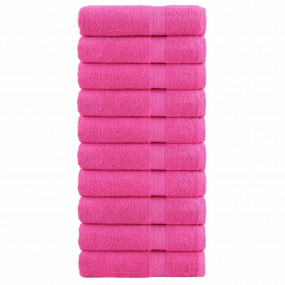 Shower Towel Set of 10 Pink 100% Cotton 27.6 x 55.1 in