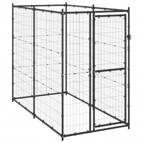 Imag:Dog Kennel Black Powder-coated steel Large Durable Dog Kennel
