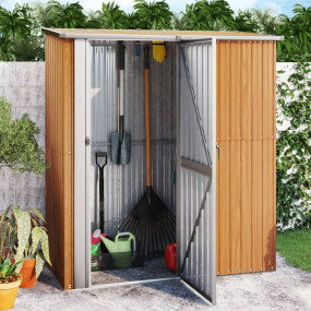 Garden Shed Wooden look Galvanized Steel Extra Large Ga...