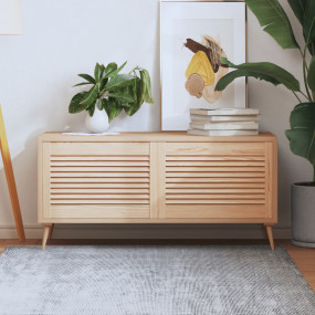 Imag:Cabinet Door Set of 2 Natural Wood Solid Pine Wood Medium