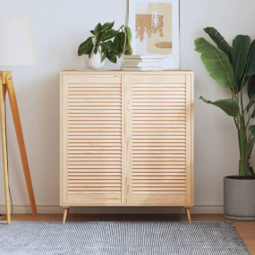 Cabinet Door Set of 2 Natural Wood Solid Pine Wood Larg...