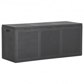 Storage Box Black Polypropylene with rattan look Medium