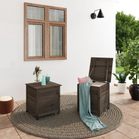 Cushion Box Anthracite Solid fir wood 19.7x19.7x22.0 in
